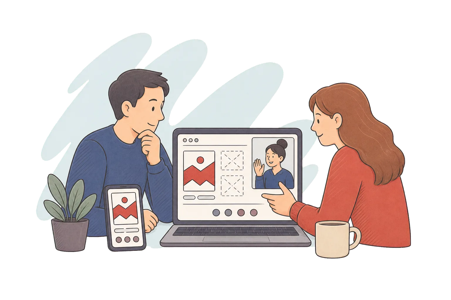 Office-based and remote colleagues collaborating through one shared view